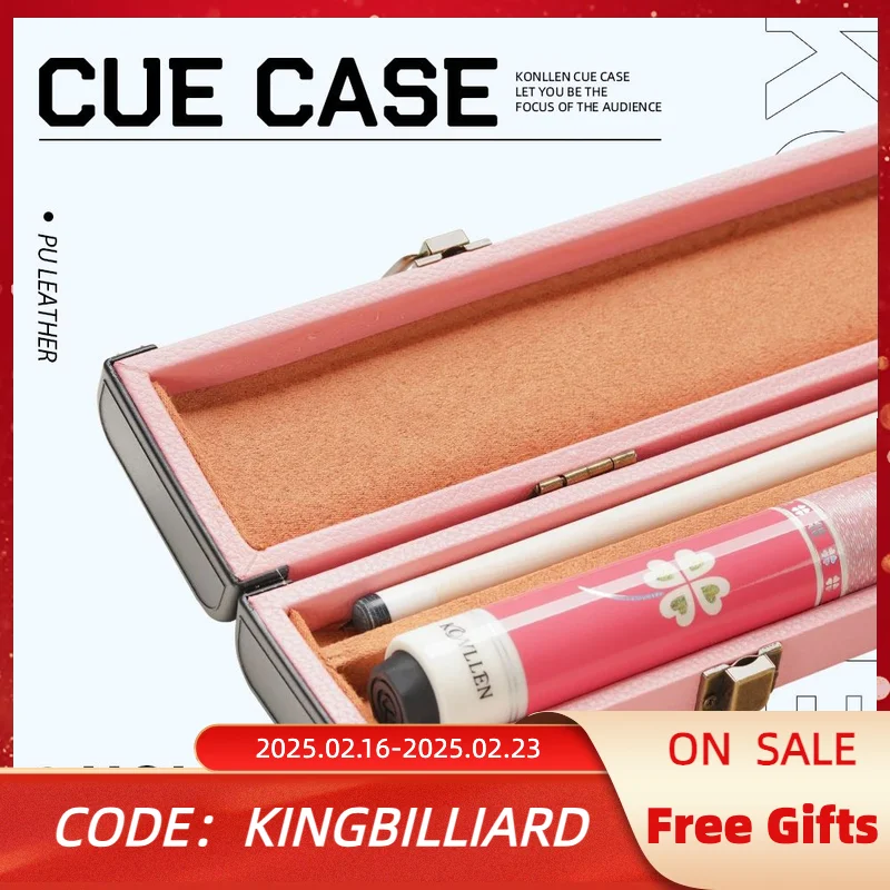 KONLLEN Pool Cue Hard Case 1x1 PU Pool Stick Case Holds 1 Butt and 1 Shaft Billiard Stick Large Capacity Carrying Cases