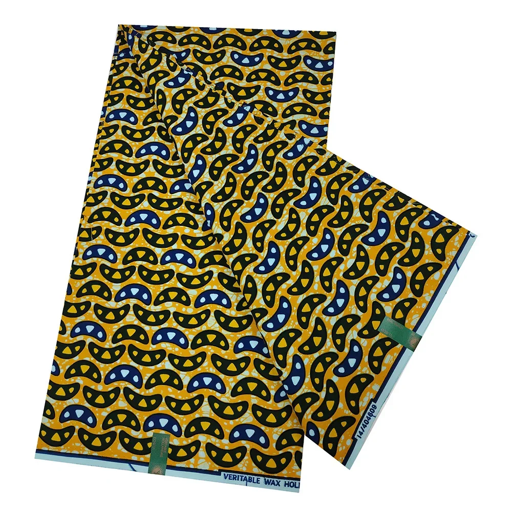 

DIY-Ready African Wax Batik Fabric with Geometry Print,100% Cotton,6 Yards Long 24*24Yarns,115CM Wide DIY Summer Clothing R969