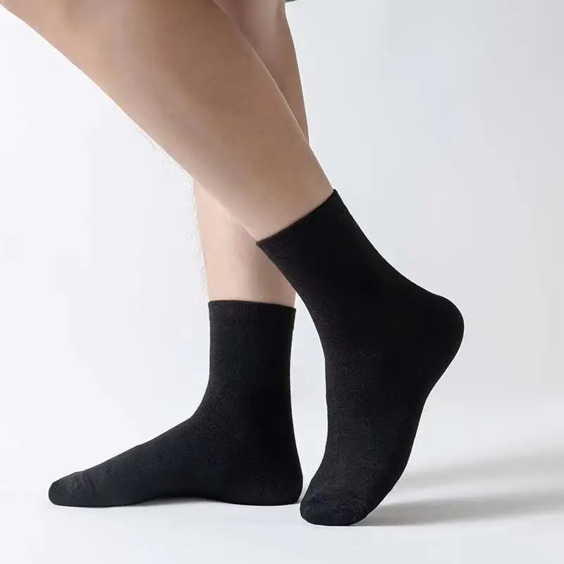 10 pairs of solid color men's breathable socks, comfortable and high-quality low cut socks