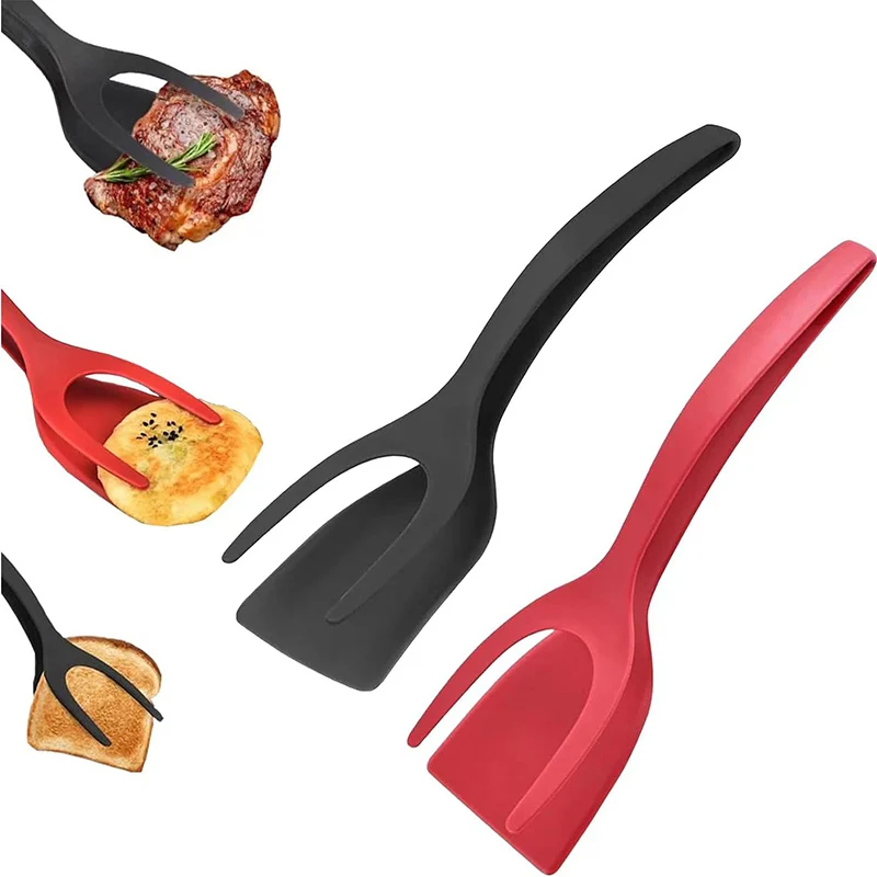 

Nylon Beef Steak Frying Spatula Fried Egg Clip 2 In 1 Kitchen Spatula for Toasted Bread Pancake Cooking Tool Kitchen Accessories
