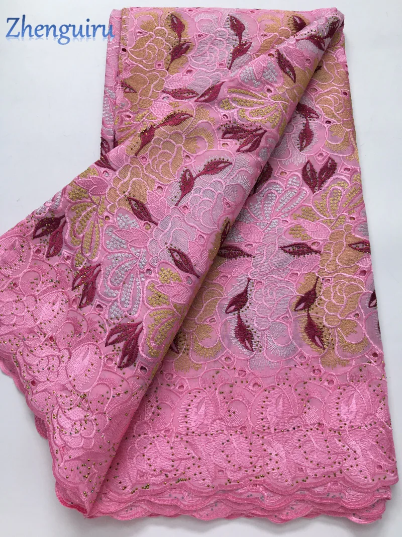 Latest Nigerian Cotton Lace Fabric 2025 High Quality Embroidered Swiss Luxury Lace Fabric African Evening Dress for Women A4280