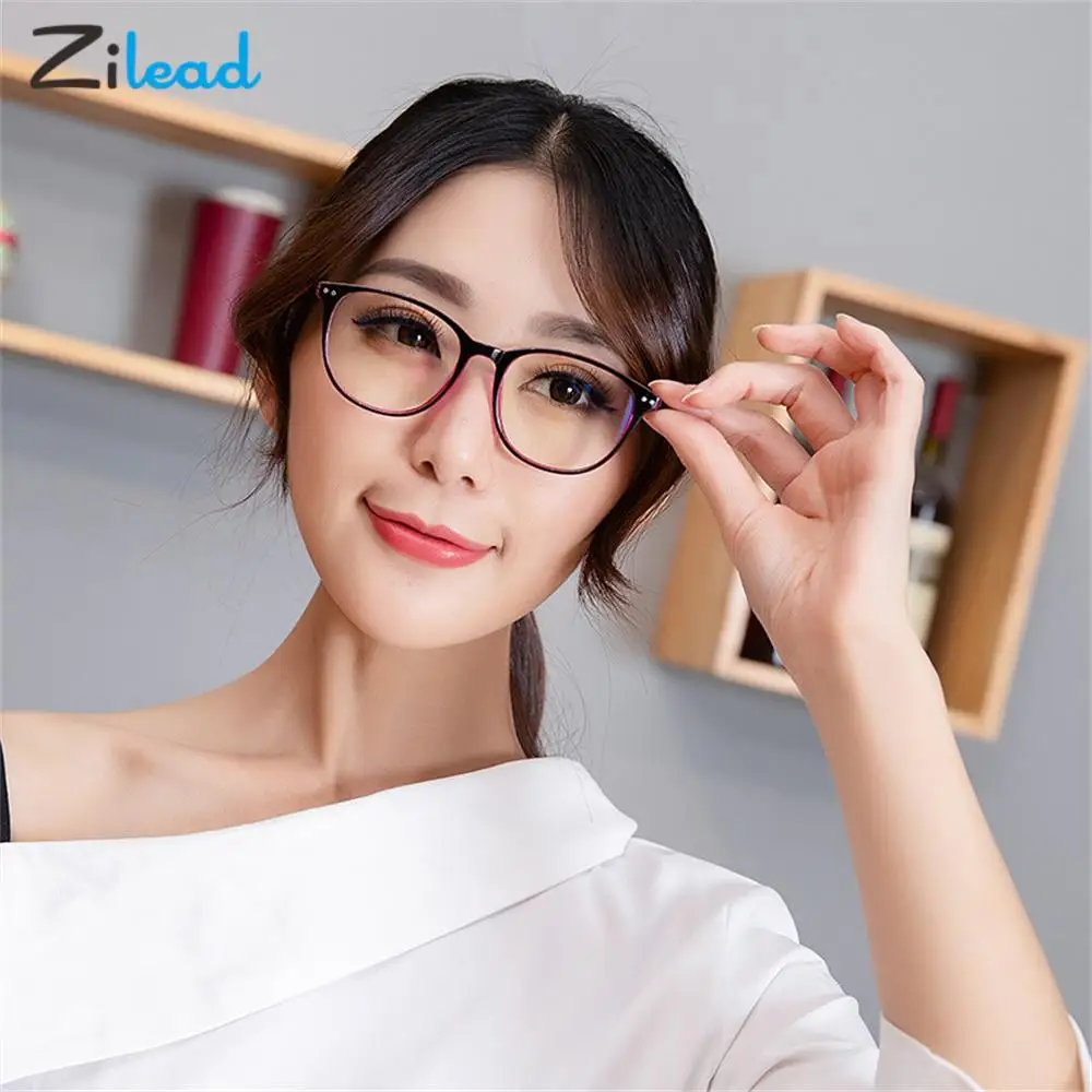 Zilead 0-1-1.5-2-2.5-3-4-5-6 Anti Blue Rays Myopia Glasses Women Men Ultralight Nearsighted Eyeglasses Retro Myopic Read Eyewear