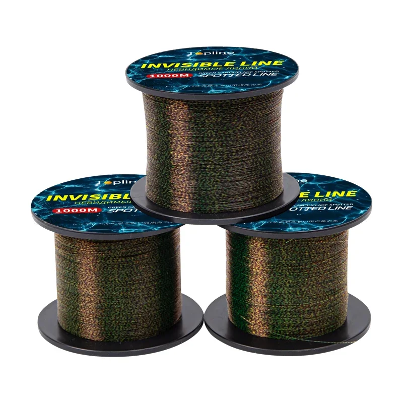 

1000M 3.0# Fishing Line Green 3D Super Strong Spotted Line 18LB 8kg Fluorocarbon Coated Monofilament Sink Nylon Line