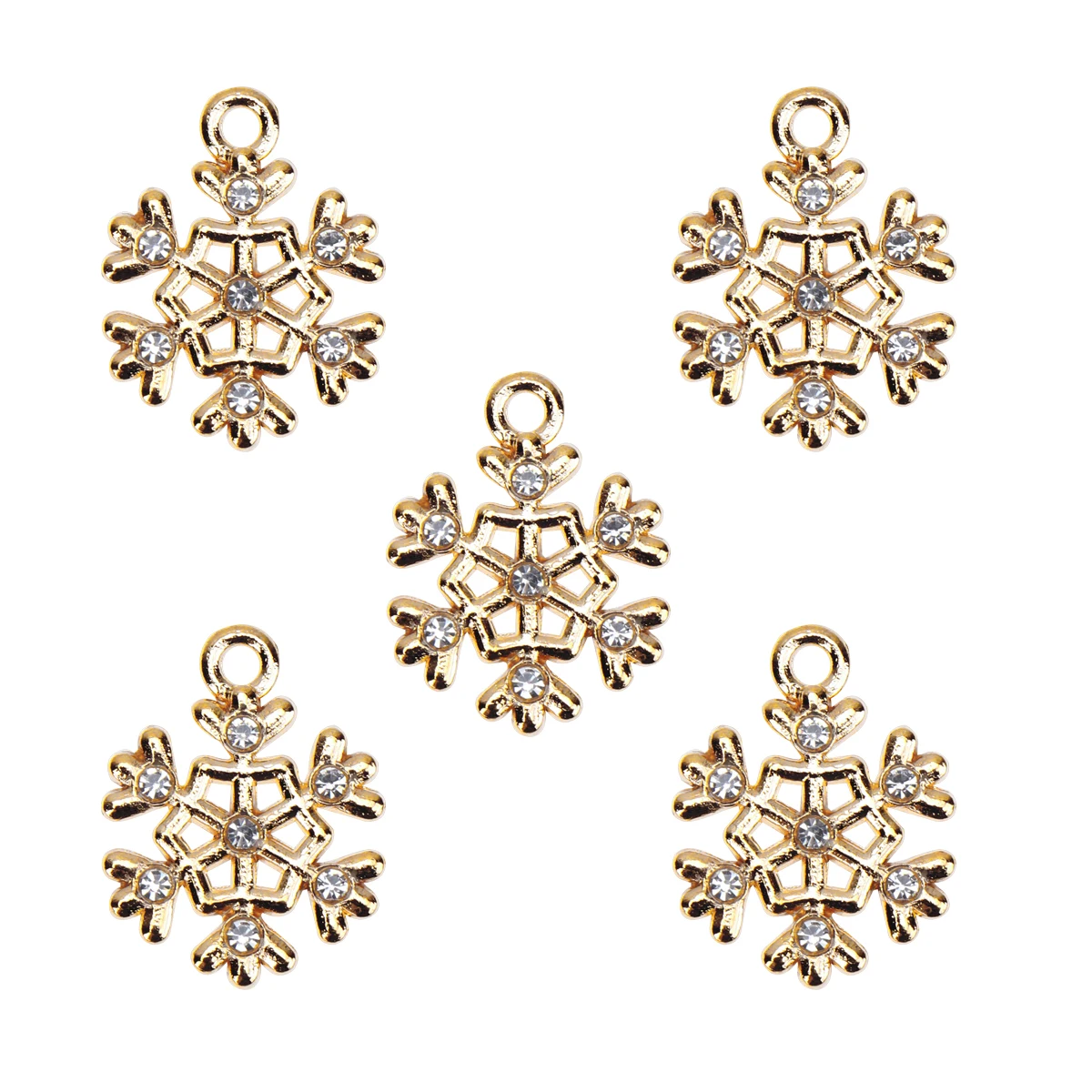 

10Pcs Christmas Snowflake Gold Enamel Charm Pendants DIY Earrings Necklace Bracelet Jewelry Accessories Festive Gift Making
