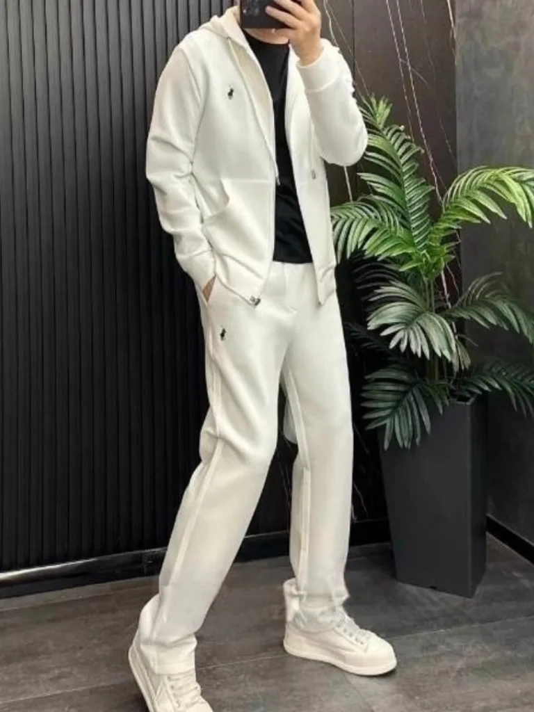 

Весенне-осенний мужской роскошный повседневный комплект спортивной одежды из двух предметов с капюшоном, модные универсальные крутые молодежные длинные брюки све