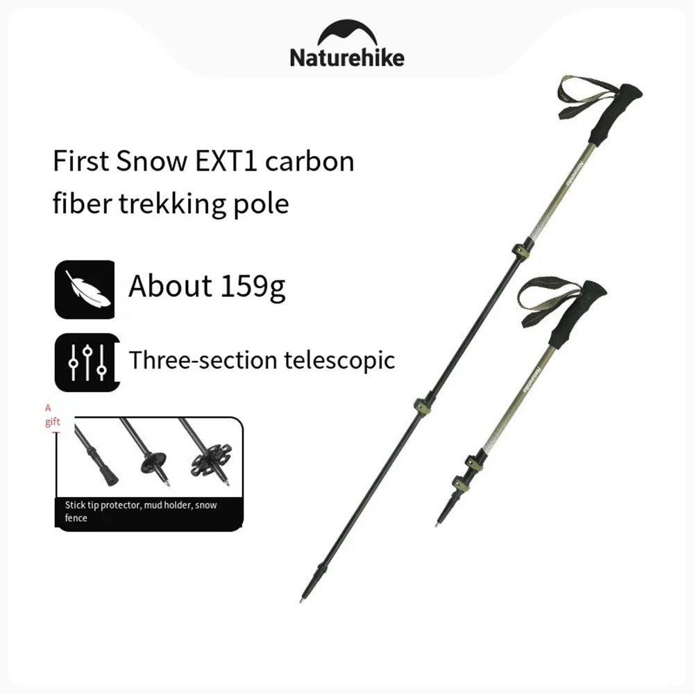 

Naturehike Walking Stick,3k Carbon Fiber Telescopic Climbing Trekking Pole,Mountaineering Portable Hiking Stick 100/120/135cm