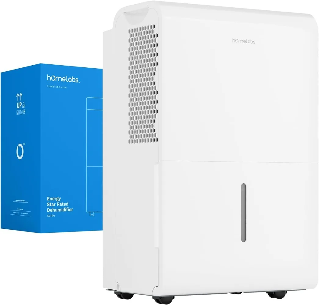 

4,500 Sq. Ft WiFi-Enabled Dehumidifier - Powerful Humidity Control Fr Large Rooms & Basements - Robust Moisture Removal 50 Pint