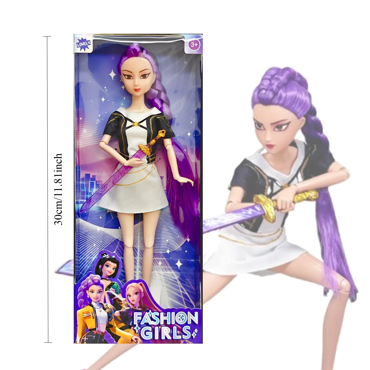 Nouveauté Kpop Demon Hunter Girl Group Dolls - Mira, Rumi, Zoey avec jouet musical de chanson à thème, cadeau d'anniversaire de Noël pour les filles