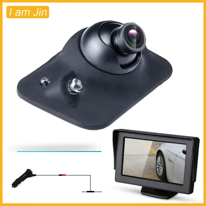 

5 Inch Screen Car Rear View Camera Blind Spot Auxiliary Reversing Backup Side Camera IP68 Waterproof Rotatable LED/Infred Lens