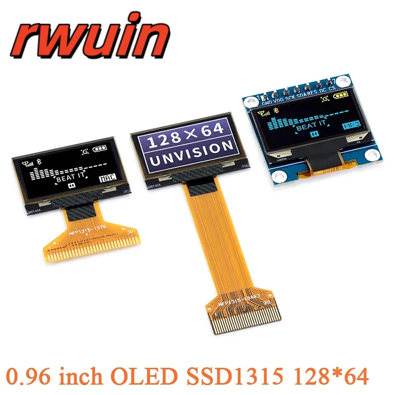 0.96 inch OLED Display LCD Screen 4Pin/7Pin Module SSD1315 Driver Serial Port Screen 128*64 30Pin Bare Display