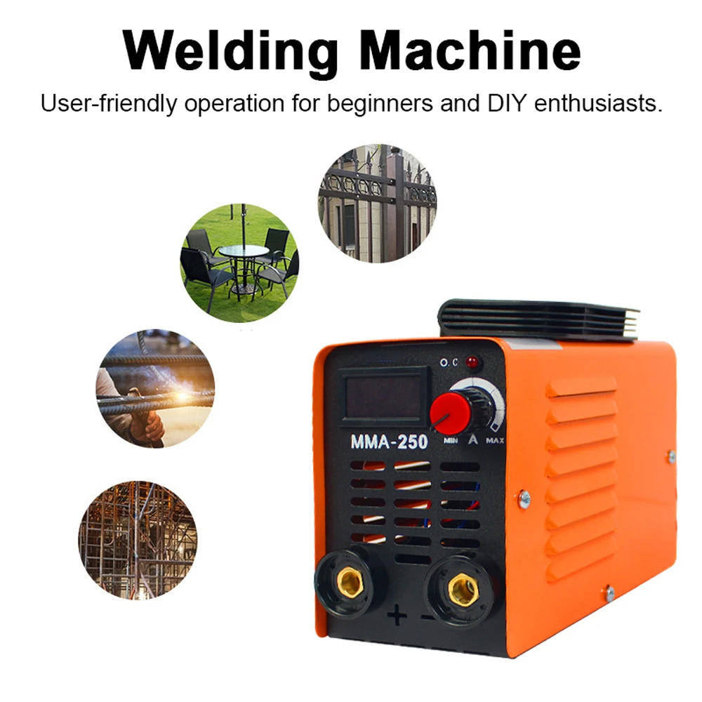 MMA-250 Portable Welding Machine Inverter Arc Electric Welder Current Adjustable Compact Welding Machine With Tools Storage Box