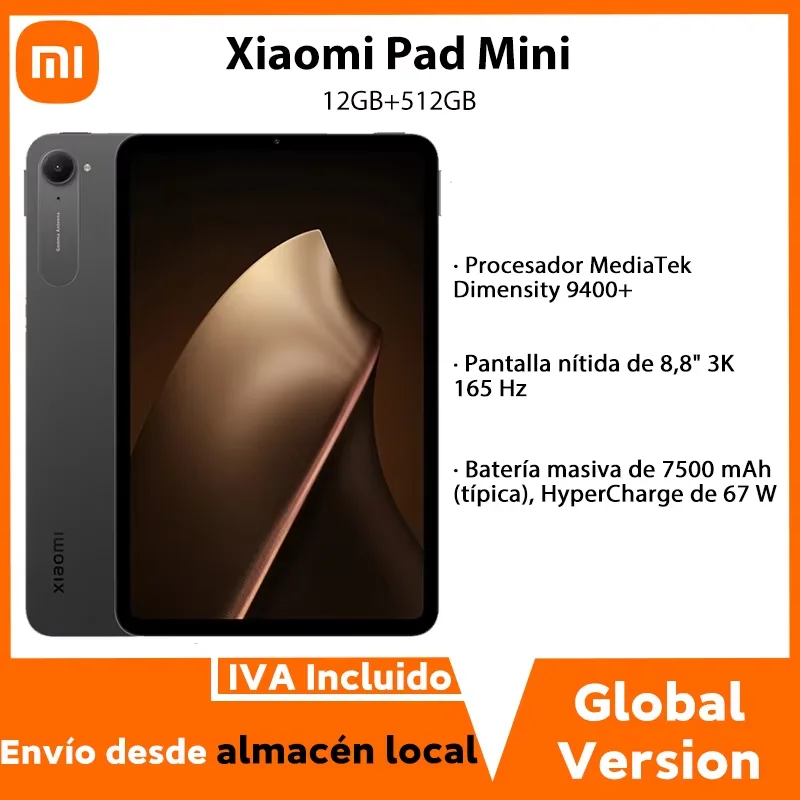 Versión global Xiaomi Pad Mini Tablet Procesador MediaTek Dimensity 9400+ Panta…