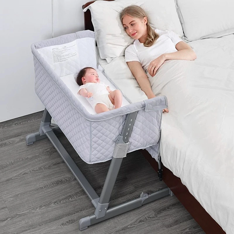 Babyfond Crib Splicing Queen Bed Newborn Portable Portable Small Apartment Multi-functional Crib