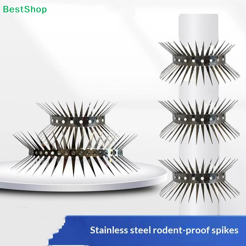 HTMCK 1PC Stainless Steel Bird And Rodent Repellent Device Prevents Mice Anti Climb Spikes