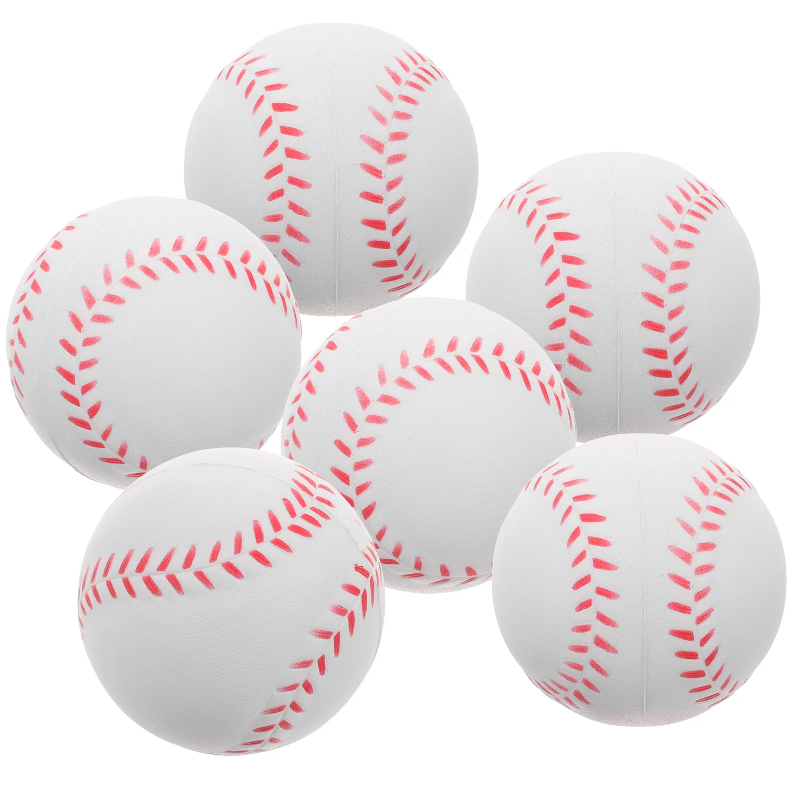 6 palline da baseball da allenamento in spugna PU da 8 pollici, palline da softball bianche per bambini che praticano un impatto elastico sicuro e confortevole