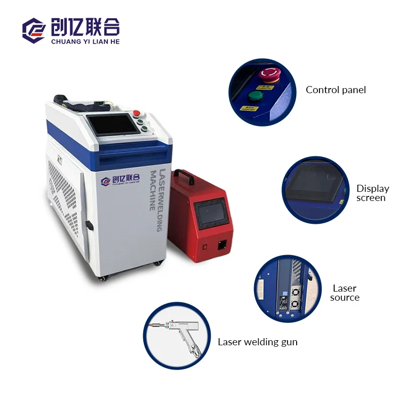 

Лазерный сварочный аппарат CY1500W с водяным охлаждением, 4-в-1, ручной, для сварки металла и алюминия, портативный