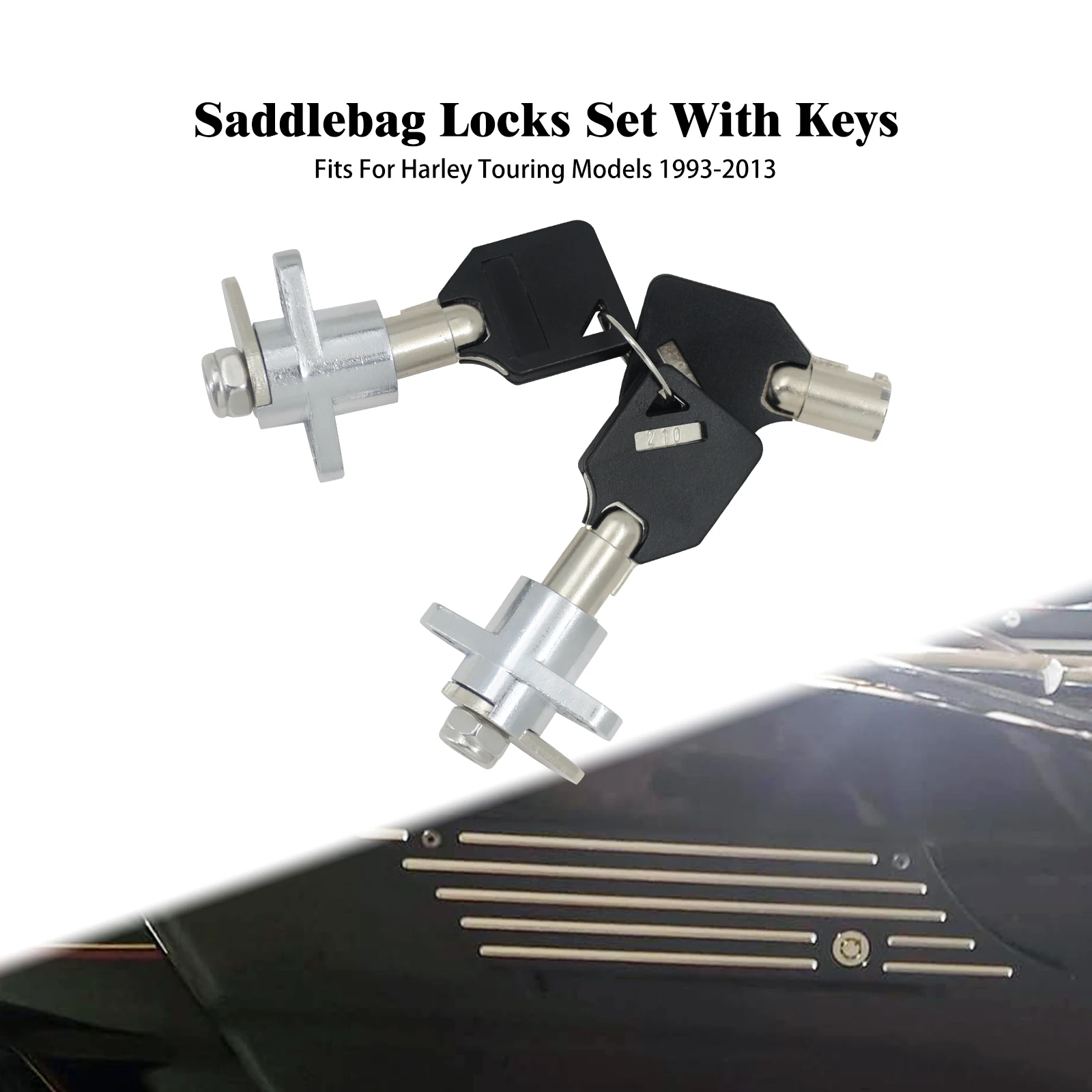 

Black Motorcycle Locks Parts Hard Saddlebag Lock Key Set For Harley Road King Street Electra Glide Touring Model 1997 - 2013