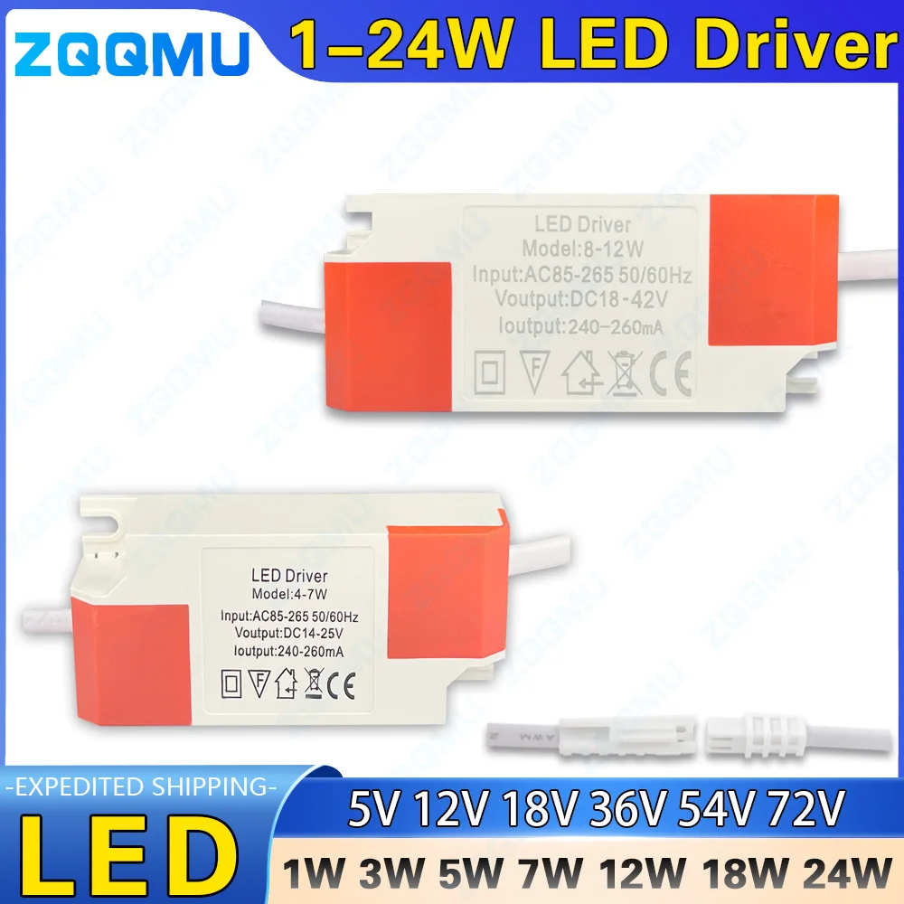 

LED Driver 240-260mA 1-3W 4-7W 8-12W 18W 20W 18-25W 25-36W LED Constant Current Driver Power Supply Driver LED Transformer