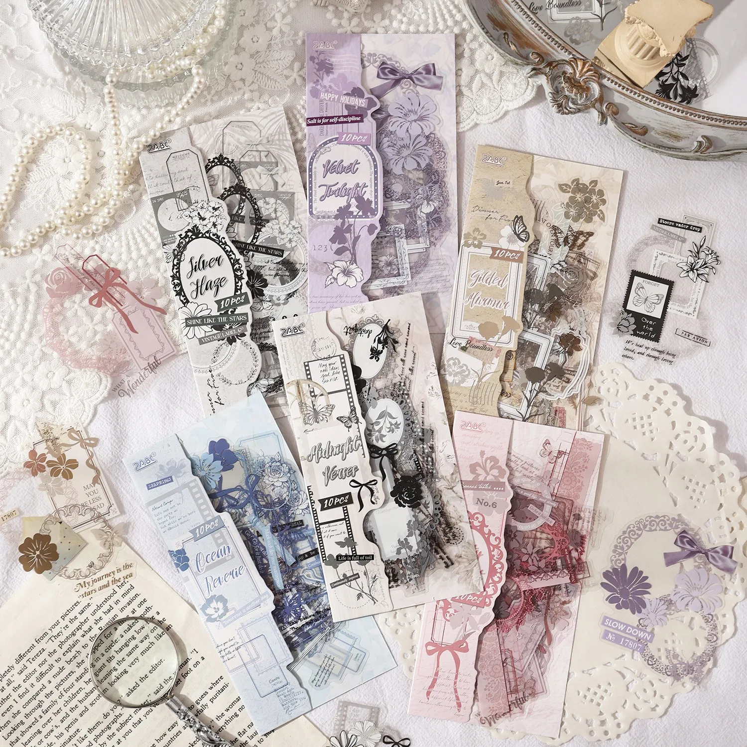 Glazed Letter Paper Waterproof PET Stickers, DIY Journal Decals for Cross-Border Scrapbooking & Hand Account Crafts