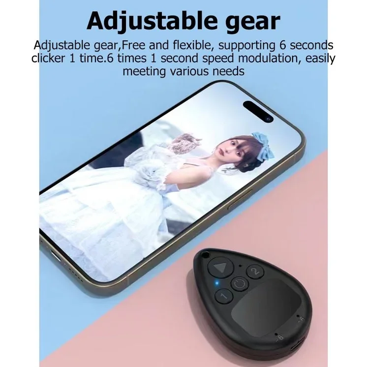 Multi gear adjustment Mini Bluetooth Wireless  Auto Clicker Screen Clicker Phone Live Stream Click Devices Support 2 Phone