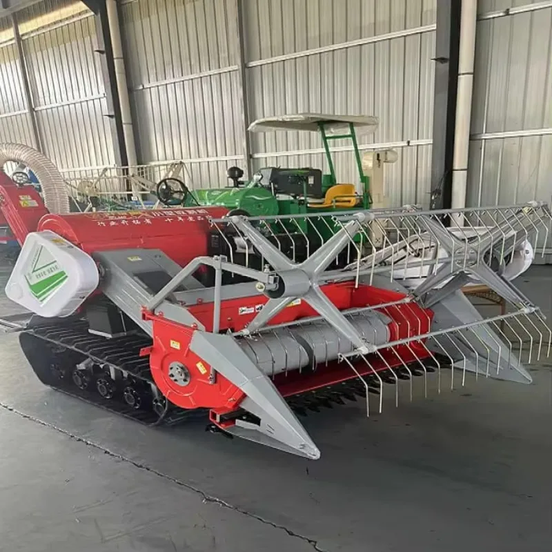 Compact Multicrop Self Propelled Harvester For Rice Corn Small Rural Farm Integrated Picking Threshing Agricultural