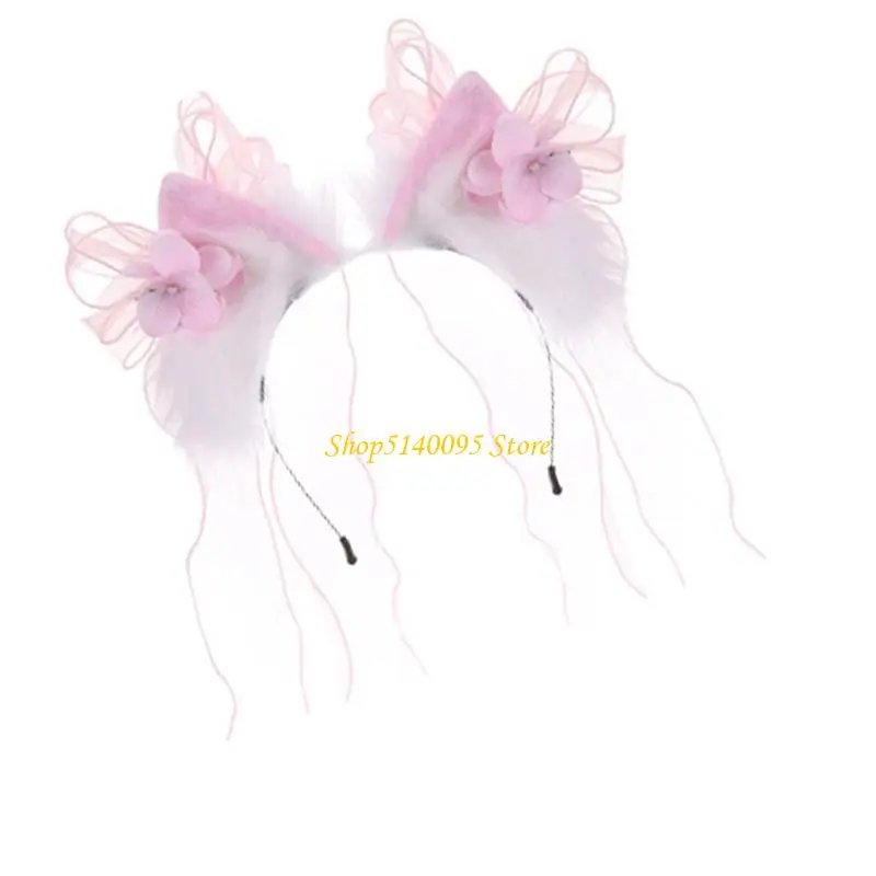 DXAE Cerchietto per capelli in peluche peloso Orecchio per capelli Ragazza Fursuit Dressing Copricapo anime