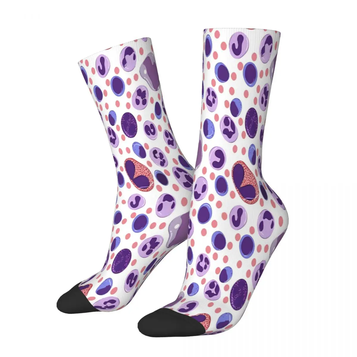 Large White Blood Cell Pattern Socks Male Mens Women Autumn Stockings Printed