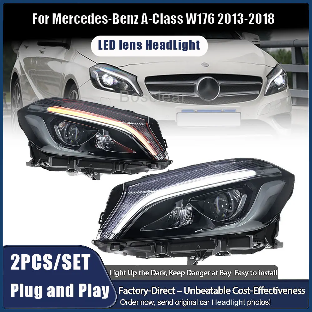 

Headlights Assembly for Benz W176 A Class A45 A180 A200 2013-2018 Headlights Plug and Play DRL Turning Full LED Front Headlight