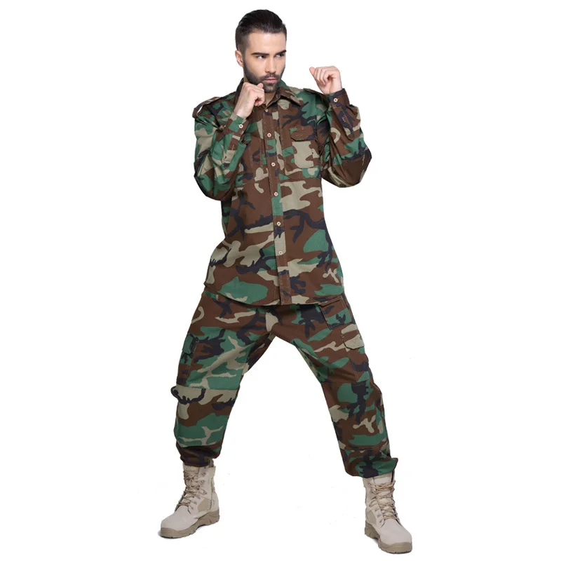 

Spring autumn outdoor male anti scratch camouflage set uniform mens tactical military clothing long sleeve shirt pants suit gear