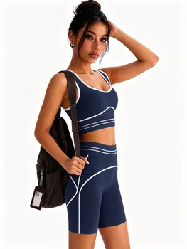 Women's Contrast Trim Yoga Set 5