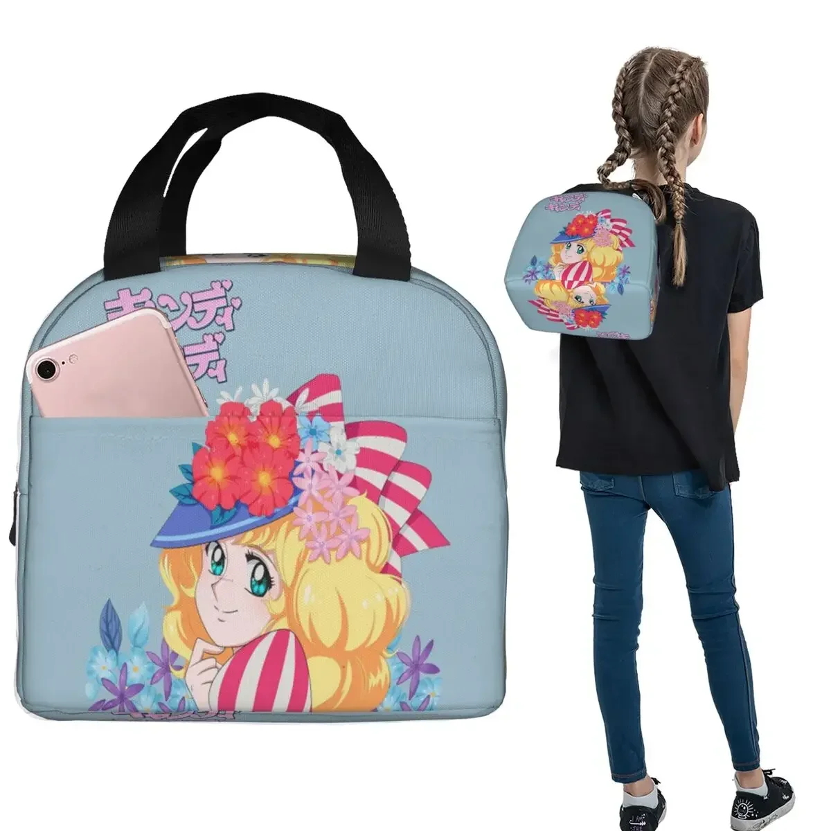 Candy Candy Anime Manga Insulated Lunch Bag for Women Kids Leakproof Food Boxes Thermal Lunch Box Tote