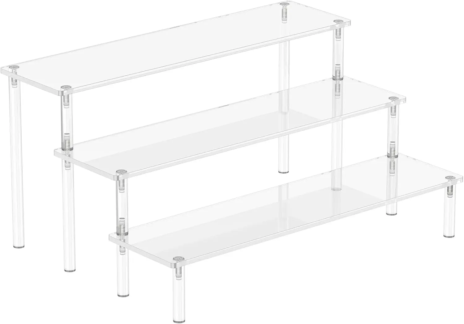 

3 Tier Acrylic Display Riser, Clear Cupcake Stand for Party, Large Shelf for Figures, Dessert Organizer