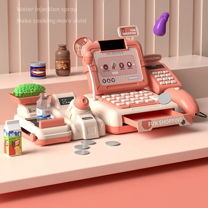 子供用スーパーマーケットレジおもちゃシミュレーション多機能販売レジカウンター子供向けごっこ遊び自動販売機おもちゃ