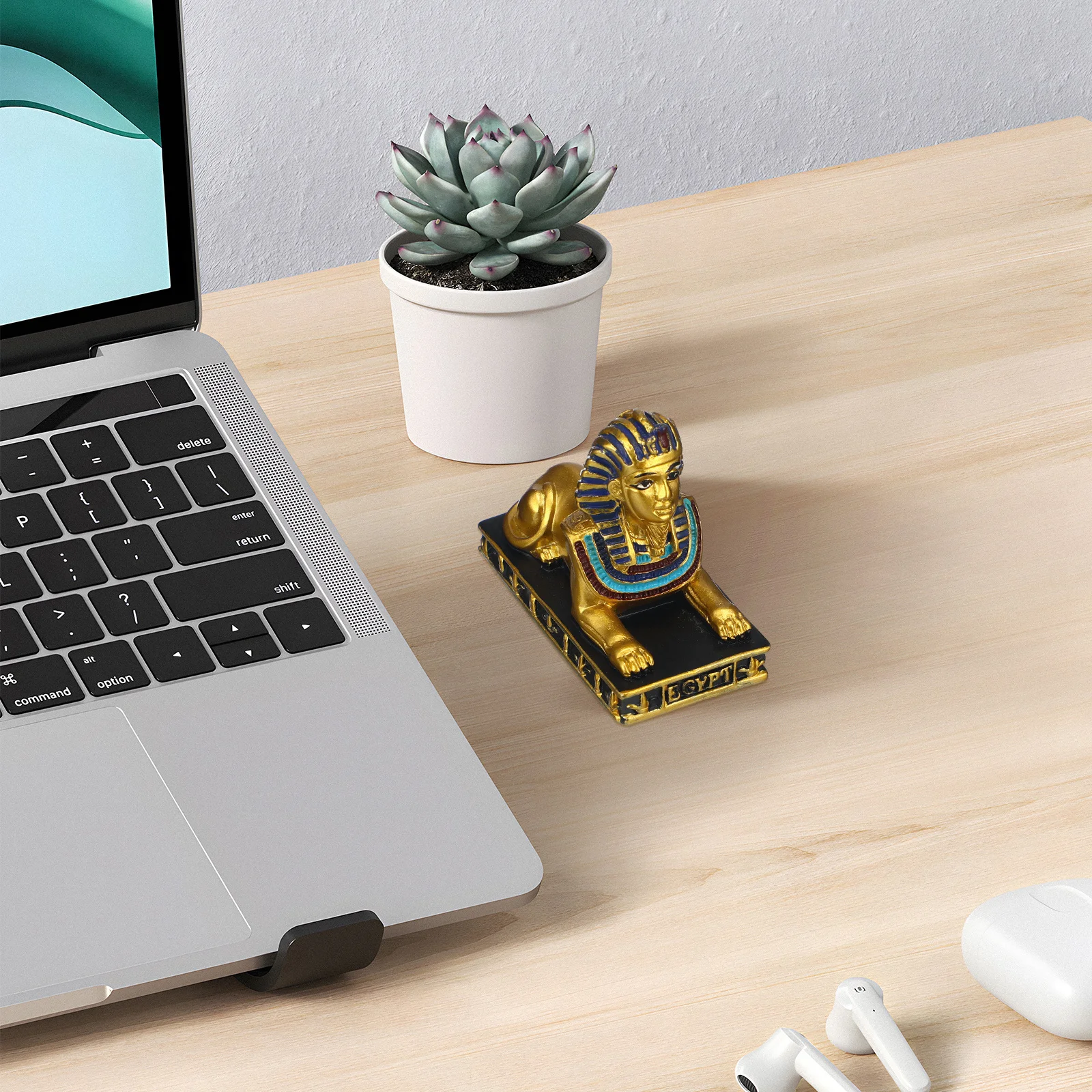 

1Pcs Small Resin Sphinx Ornament Black Golden Creative Desktop Decoration Photo Prop Home Party Use Small Sphinx Model