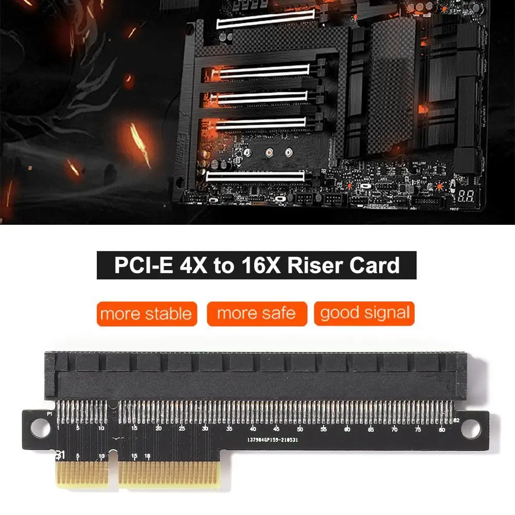 Converter Card PCI-E 4X to 16X Adapter PCI-Express 4X Male to Female Port Video Graphics Riser Card Converter