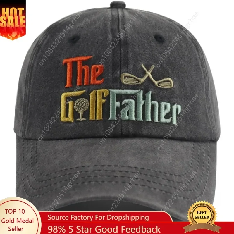 

The Golf Father Hat for Men, Funny Adjustable Cotton 3D Embroidered Dad Baseball Cap
