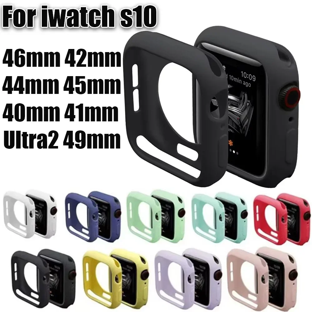 For Apple Watch s10 46mm42mm Half Wrap TPU Watch Case for iwatch Ultra2 s9 8 7 6 5 SE 49mm44/45/40/41mm Drop Protection Case