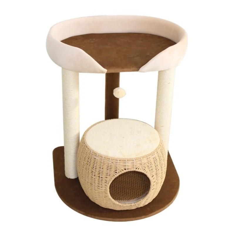 

Rattan woven cat climbing frame, integrated four-season universal cat scratching column