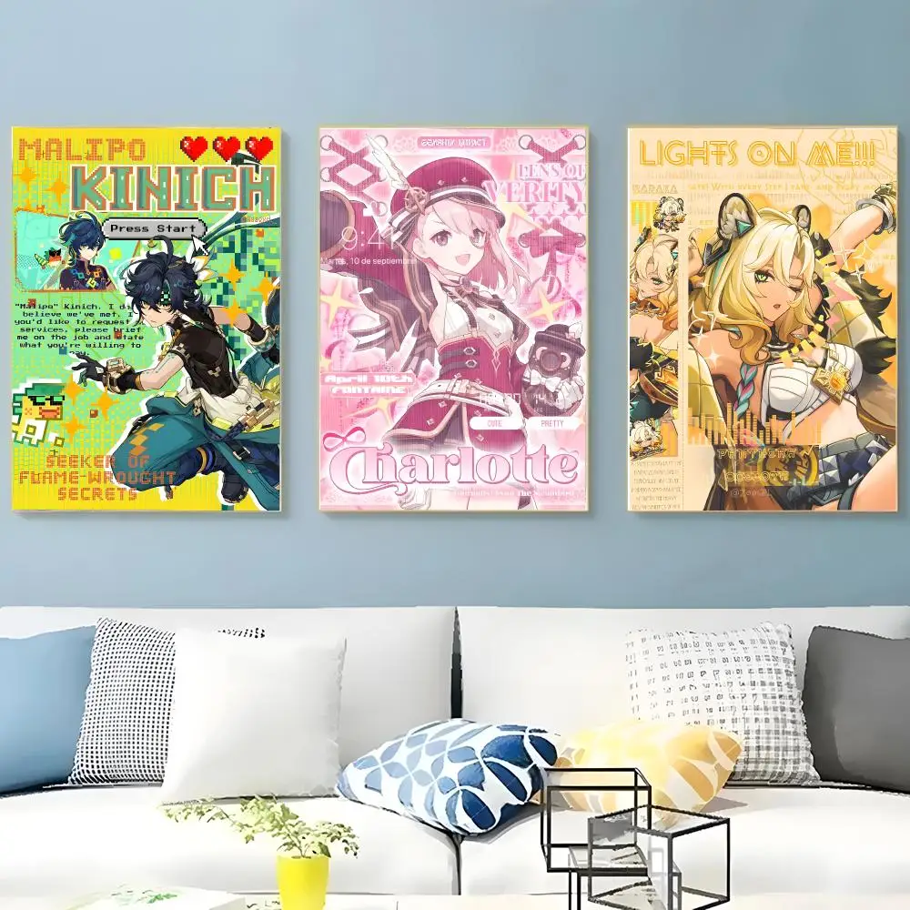 genshin magazine style Poster Creative Indoor Decorative Artwork & Modern Home Decor