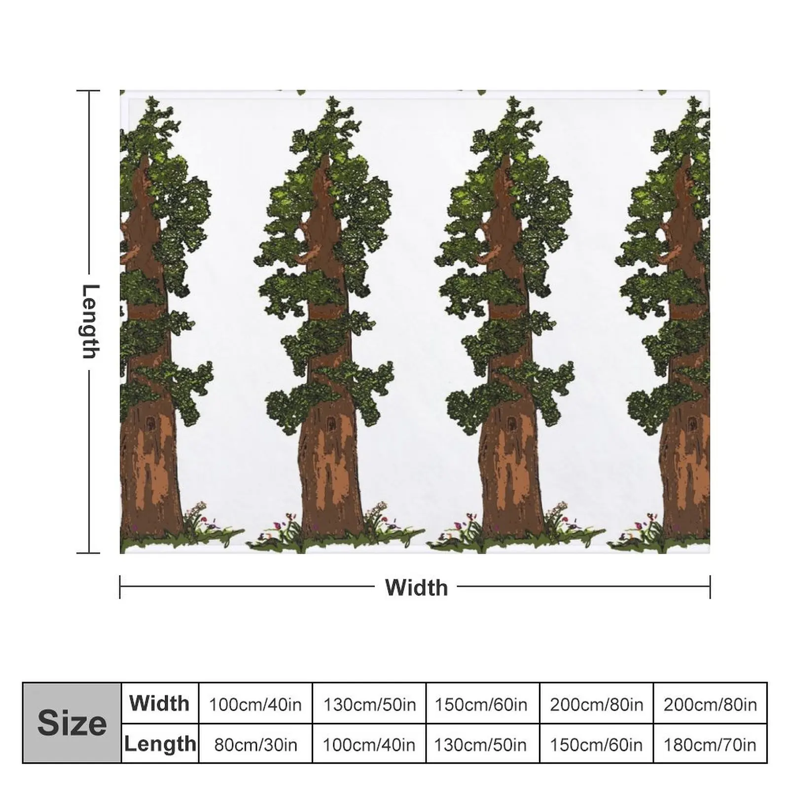 Giant Sequoia Tree Throw Blanket Plaid Heavy Blankets