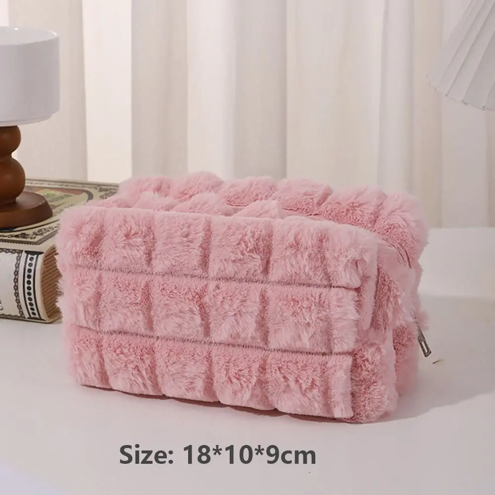 New Plush Pen Bag Merad Style Multifunctional Pen Storage Bag Large Capacity Pencil Box Student