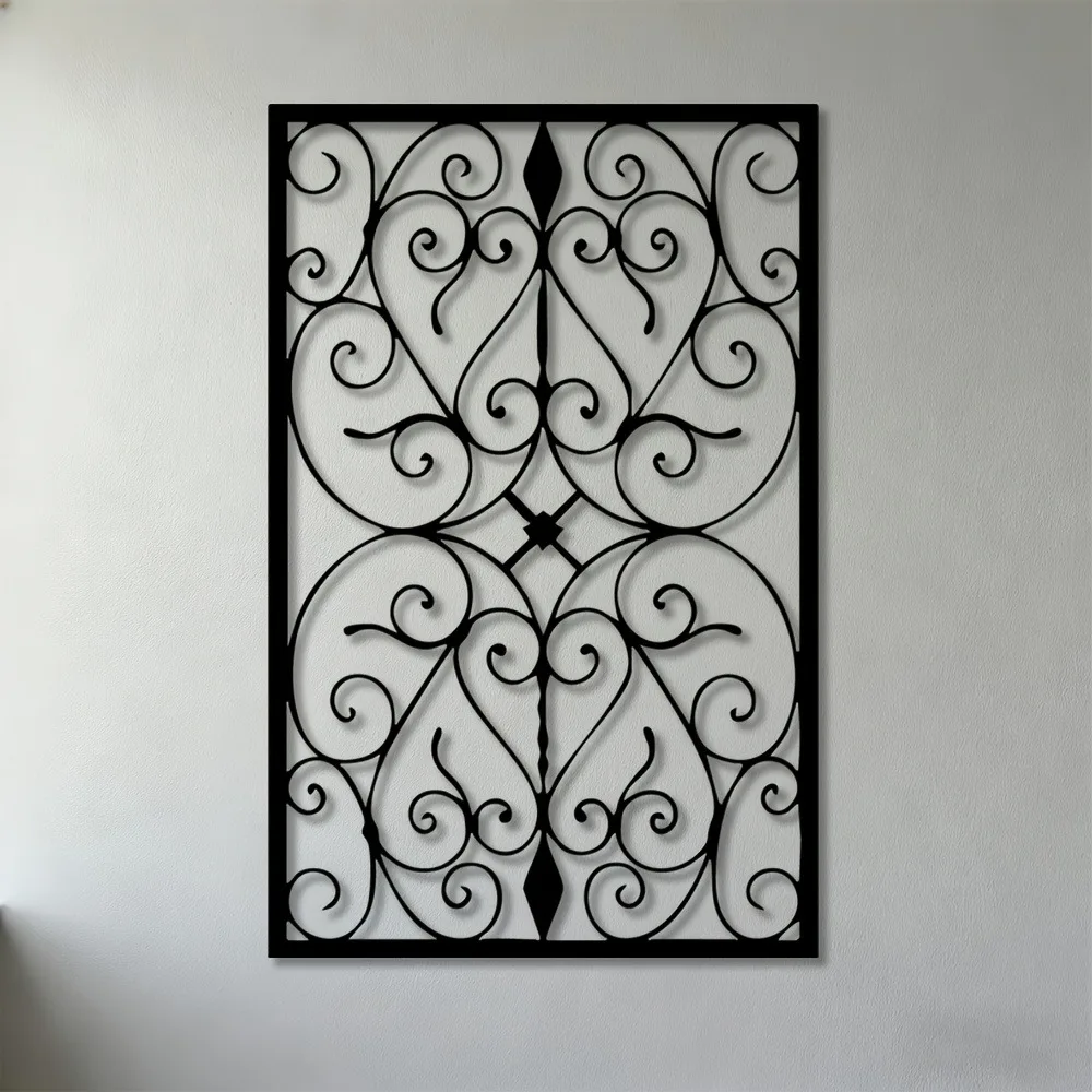 CIFBUY Iron Wall Art,2D Flat Laser Cut Ornate Scroll Metal Hanging Sculpture,Rustproof Powder‑Coated Wall Decor