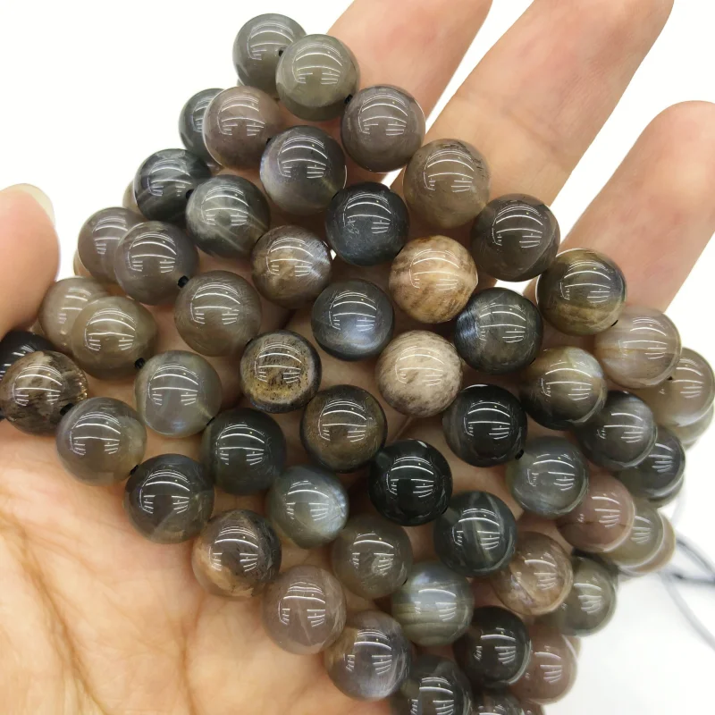 

New Natural Black Sunstone 100% Stone Loose Round Beads Jewellery Making 5/6/8/10MM DIY Bracelet Necklace Beading Accessories