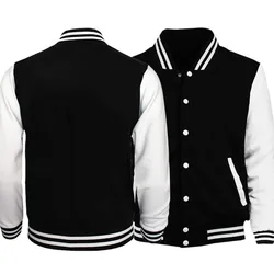 Black White Solid Color Jacket Loose Oversized Clothes Casual Men Baseball Clothes Personality Street Coat Warm Fleece Jackets