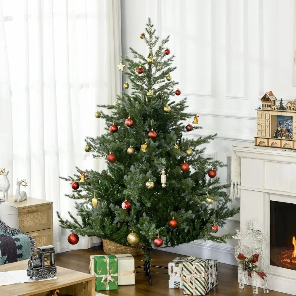 Christmas Tree Artificial, 6ftHoliday Xmas Tree for Home, Office, Easy Assembly, Metal Hinges & Foldadble Base,Christmas Trees