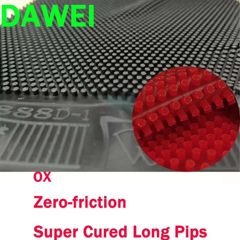 

Dawei 388D-1 Table Tennis Rubber Cured Long Pips OX Medium Particles Kingdom Pingpong Rubber without Sponge For Competition