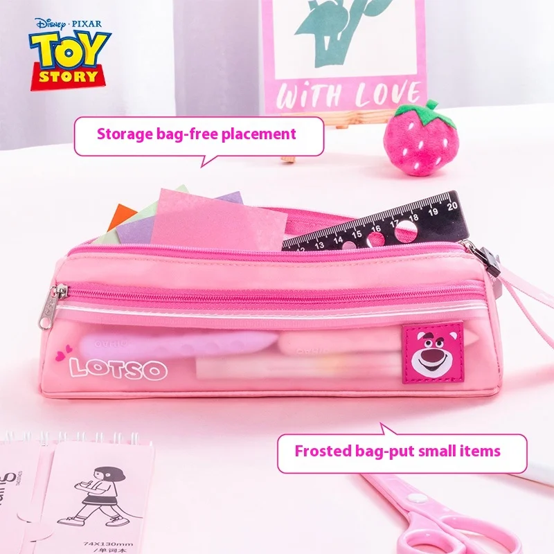 

Strawberry Bear Pen Bag For Girls High Appearance Level Pencil Box New Simple Storage Bag For Primary And Middle School Students