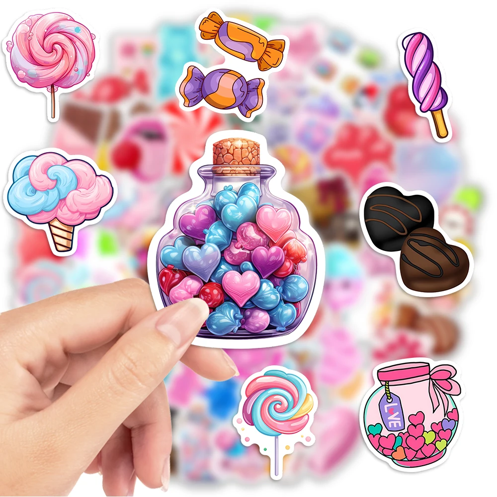 Candy Scrapbook Stickers Chocolate Lollipops Gummies DIY Gift Waterproof Decal for Laptop Phone Scrapbook Luggage Cups Decorate