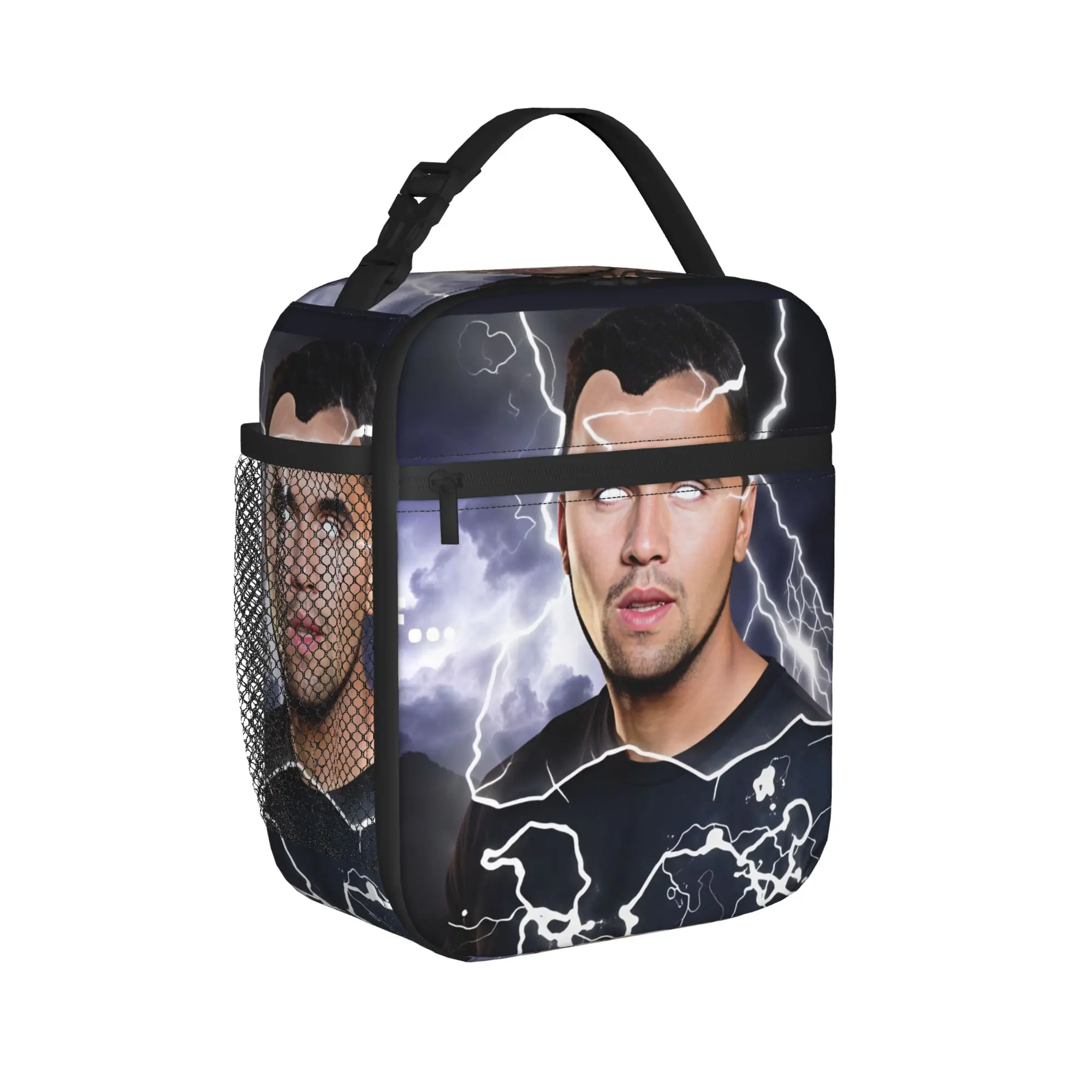 Charlie Kirk Glowing White Eyes Lightning Storm Bearded Man Lunch Bag  Lunch Box For Child Cooler Bag Thermal Tote Handbags