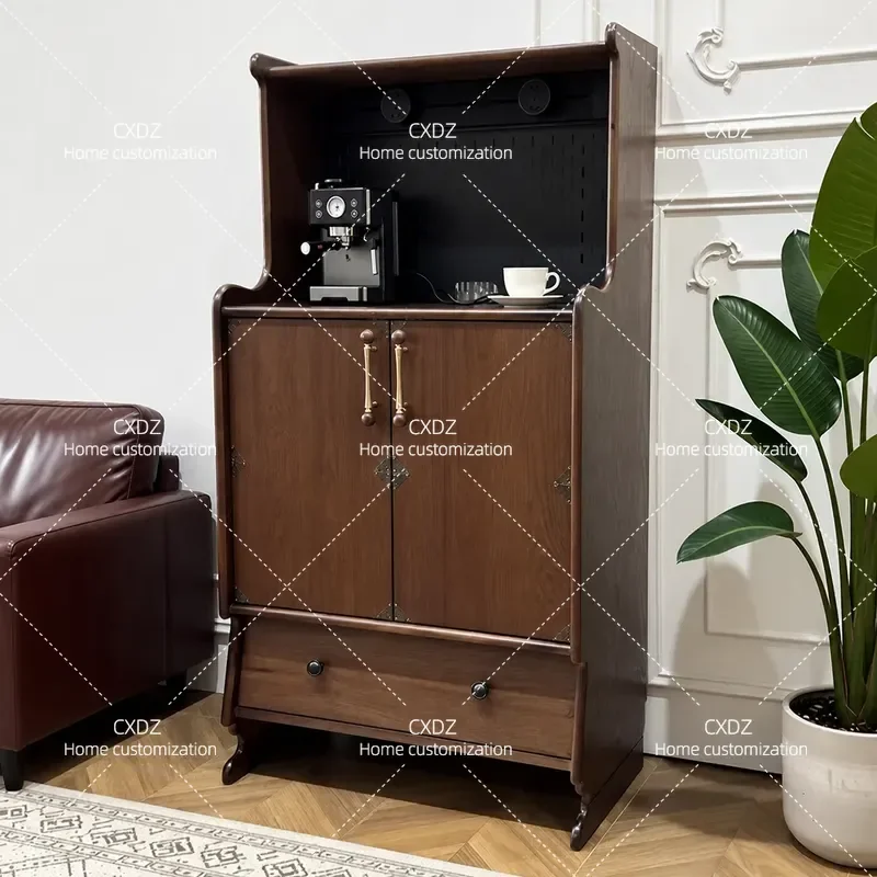 Retro Kangaroo Modular Combination Cabinet Floor to Ceiling Side Storage Unit Multi Functional Household Solid Wood Furniture
